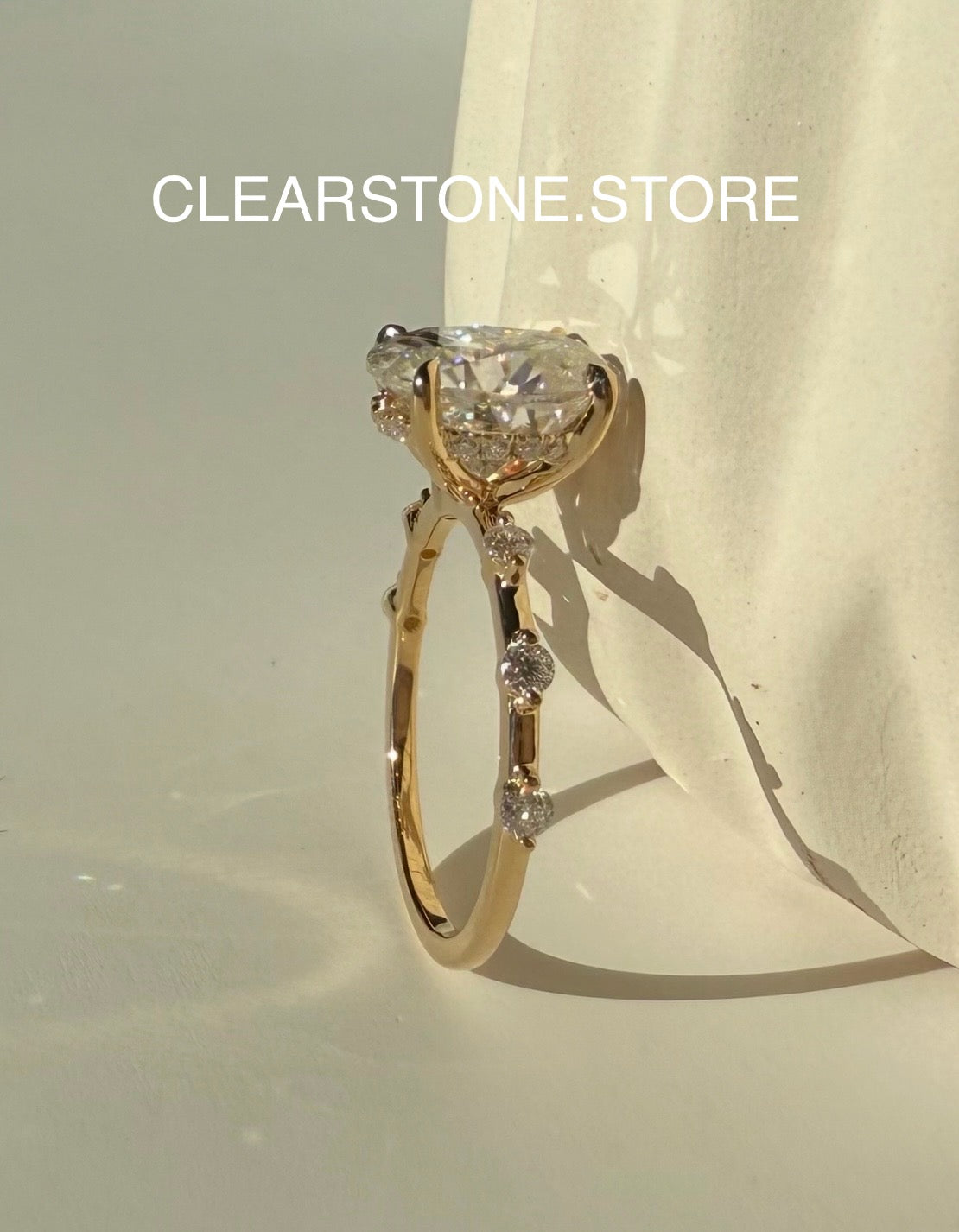 14K YG THE NAOMI (OVAL, 3 Carat) SIZE: 6.5