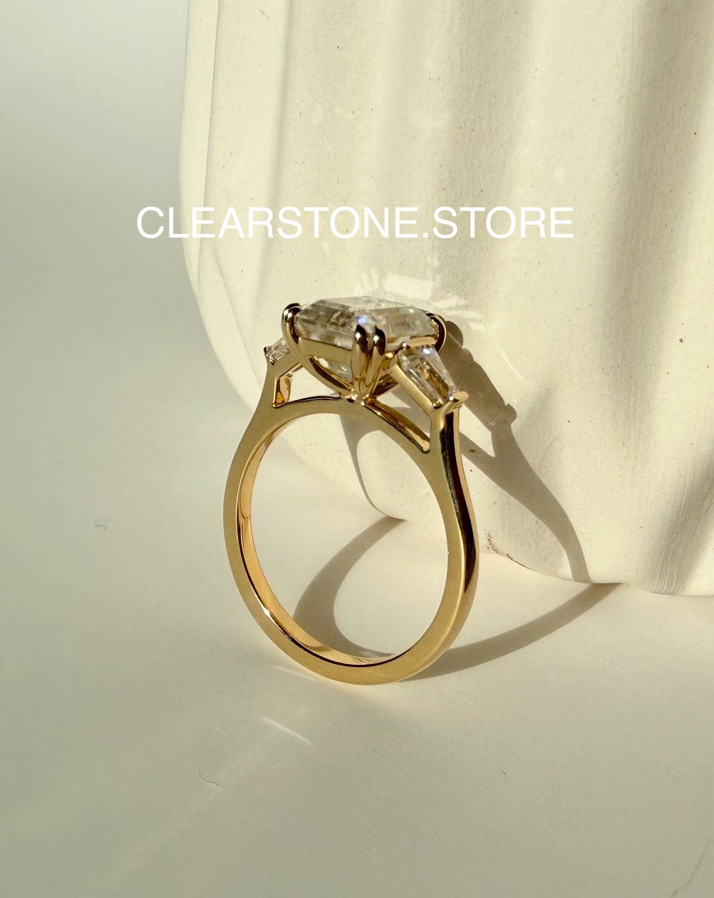 14K YG THE SARAI (EMERALD, 3 Carat) SIZE: 6.5