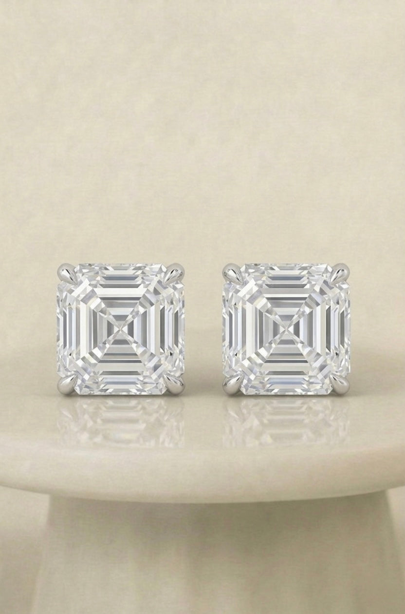Asscher Stud Earrings