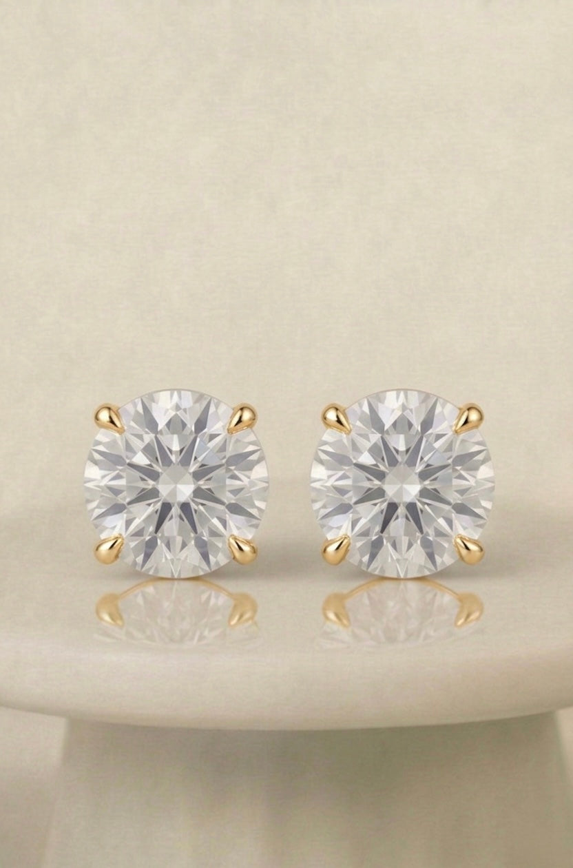 Round Stud Earrings