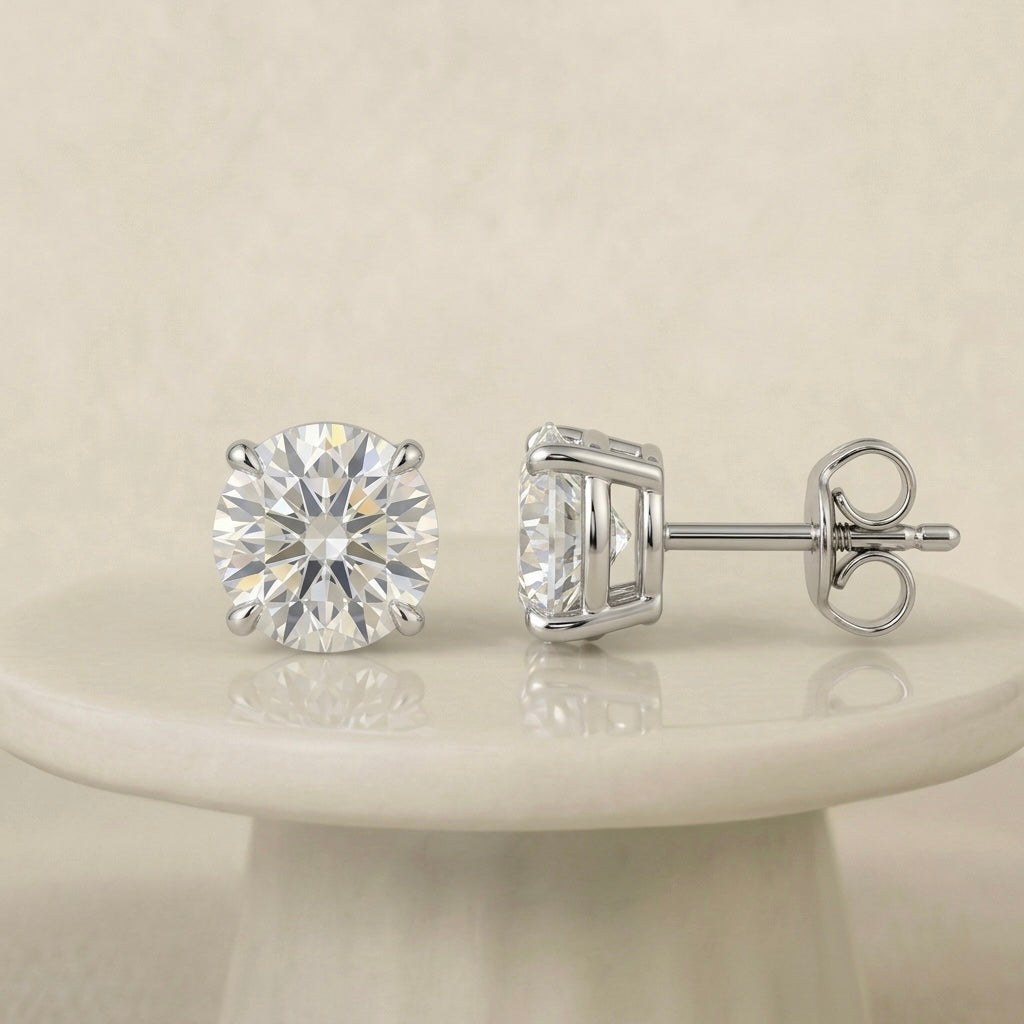 Round Stud Earrings