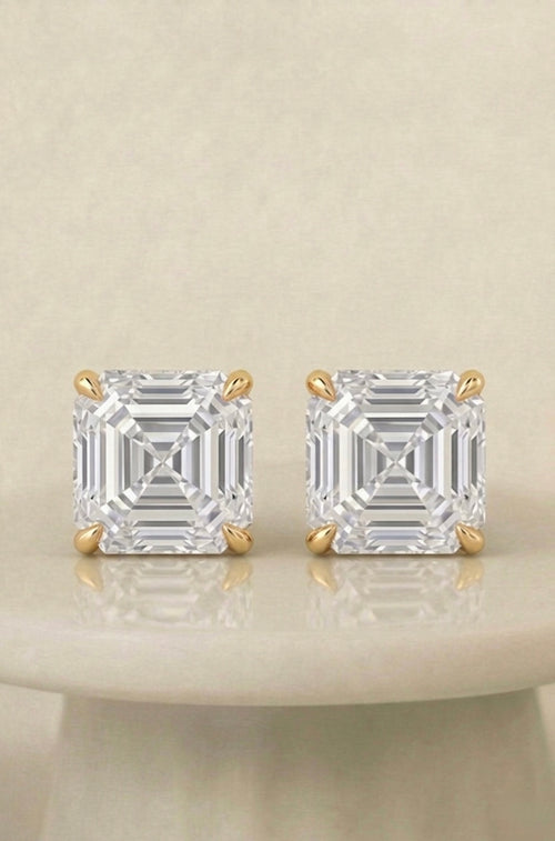 Asscher Stud Earrings