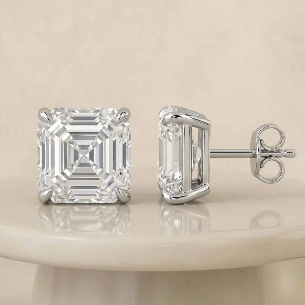 Asscher Stud Earrings